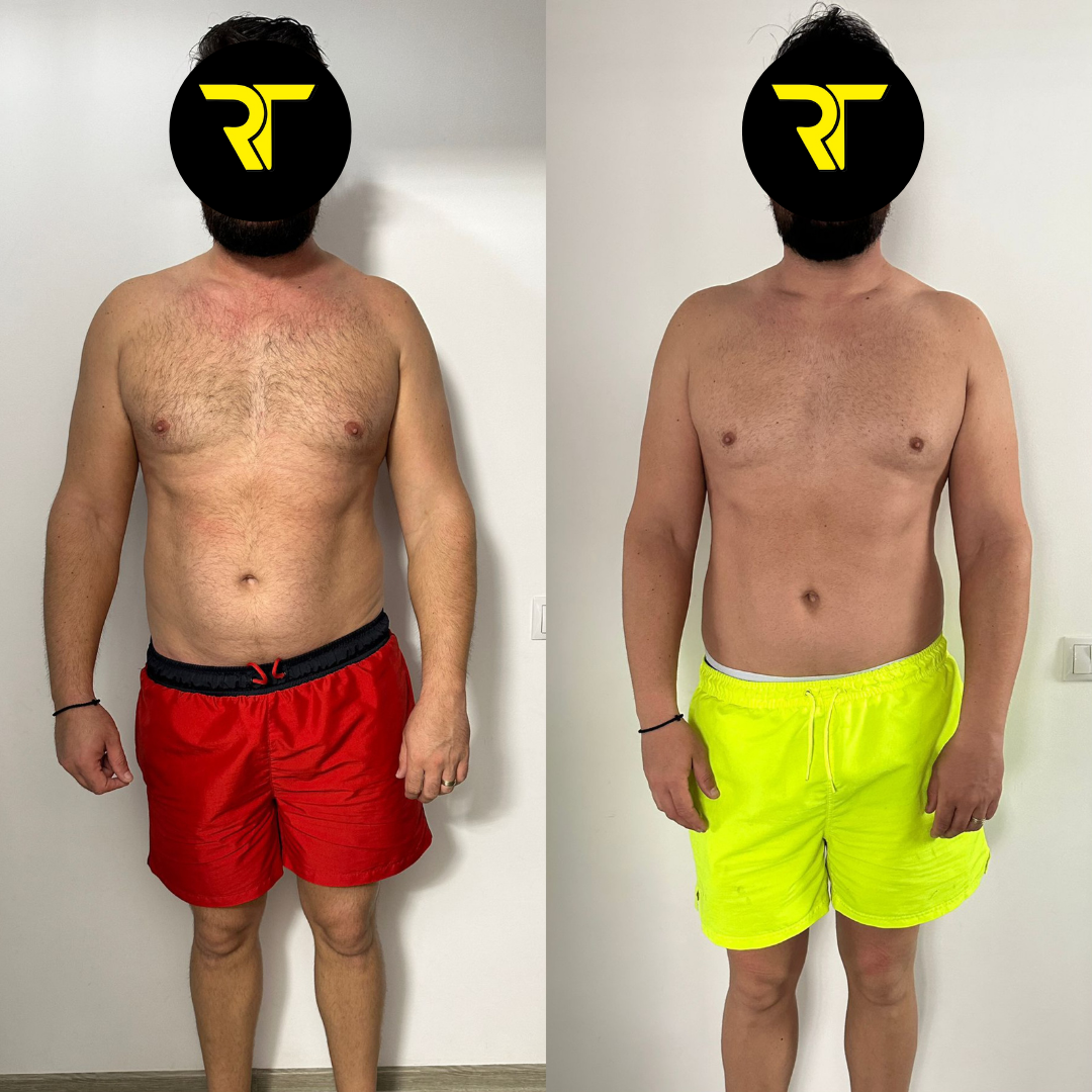 Transformare corporala client RT Fitness